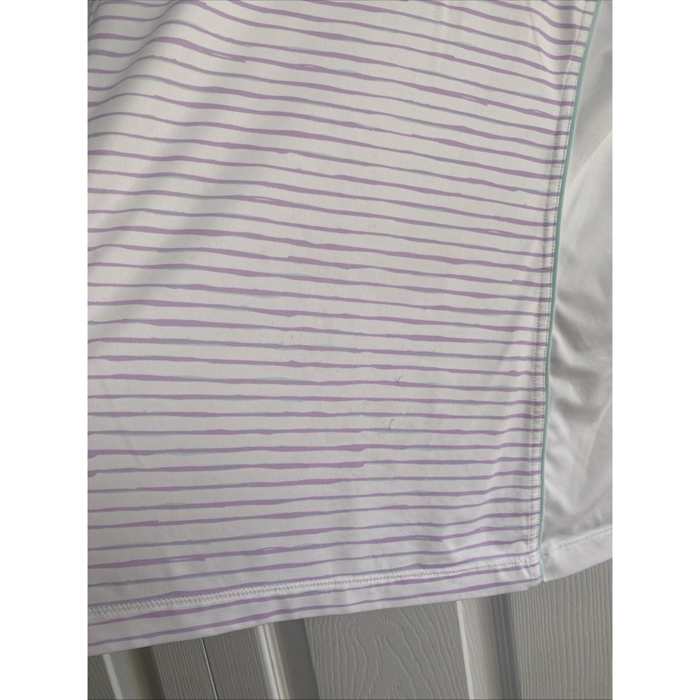 Peter Millar Striped 1/4 Zip Pullover Womens Size M White Lavender Golf Athletic - Picture 4 of 7